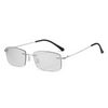 2024 New retro metal rimless anti-blue light color-changing glasses