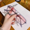 Retro Double Bridges WomenFashion Pink Gradient Eyewear Trending Hollow Leopard Blue Sun Glasses Men Shades