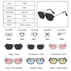 Retro Double Bridges WomenFashion Pink Gradient Eyewear Trending Hollow Leopard Blue Sun Glasses Men Shades