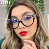 Cat Eye Computer Glasses Women Anti Blue Light Eyeglasses Double Bridge Fashion Eyewear UV Protection Spectacle Frames