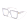 Vintage Oversize Square Glasses Women Men Big Frame Glasses For Female Gradient Spectacles Frame Punk Clear Lens Optical Eyewear