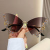 BUTTERFLY DIAMOND RIMLESS SUNGLASSES