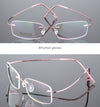 Ultra-Light Titanium Rectangle Rimless Glasses