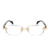 STYLISH METAL EDGELESS FRAMELESS ANTI-BLUE LIGHT READING GLASSES