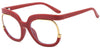 Barbara Retro Overszied Shades Half Glasses Frame