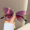 BUTTERFLY DIAMOND RIMLESS SUNGLASSES