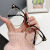 WOMEN'S FASHIONABLE METAL HALF FRAME ANTI-BLUE LIGHT READING GLASSES