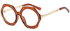 Cecily Gradient Fashion Irregular Round Glasses Frame