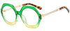 Cecily Gradient Fashion Irregular Round Glasses Frame