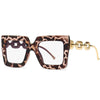 Claire Fancy Square Metal Chain Glasses Frame