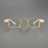 Cris Acetate Half Rectangle Glasses Frame