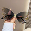 BUTTERFLY DIAMOND RIMLESS SUNGLASSES