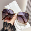 LARGE FRAME UV PROTECTION DIAMOND RIMMED SUNGLASSES