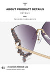 BUTTERFLY DIAMOND RIMLESS SUNGLASSES