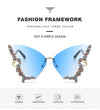 BUTTERFLY DIAMOND RIMLESS SUNGLASSES