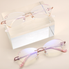 WOMEN'S ULTRA-LIGHT FASHION METAL FRAMELESS ANTI-BLUE LIGHT READING GLASSES