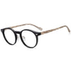 Freda Retro Round Wood Grain Leg Glasses Frame