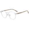 Freda Retro Round Wood Grain Leg Glasses Frame