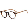 Freda Retro Round Wood Grain Leg Glasses Frame