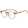 Freda Retro Round Wood Grain Leg Glasses Frame