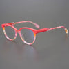 Geoff Unisex Retro Cat Eye Acetate Patterns Glasses Frame