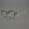 Liz Personality Cat Eye Metal Irregular Glasses Frame