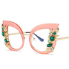 Trista Oversized Rhinestone Cat Eye Glasses Frame