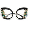 Trista Oversized Rhinestone Cat Eye Glasses Frame