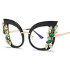 Trista Oversized Rhinestone Cat Eye Glasses Frame