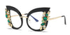 Trista Oversized Rhinestone Cat Eye Glasses Frame