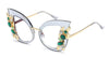 Trista Oversized Rhinestone Cat Eye Glasses Frame