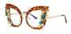 Trista Oversized Rhinestone Cat Eye Glasses Frame