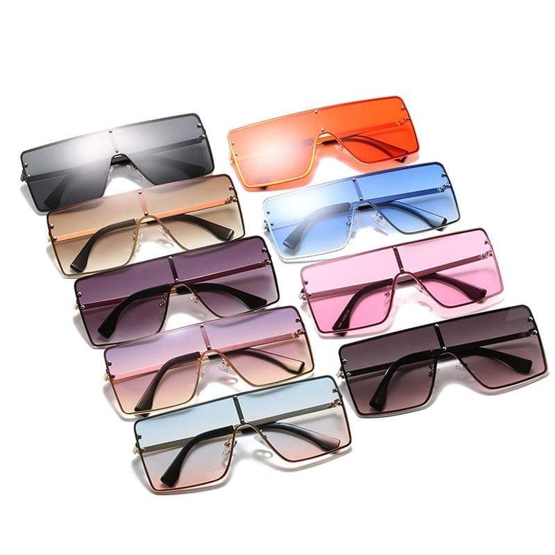 One Piece Sqaue Sunglasses Women Men Big Frames Eyeglasses Luxury Bran –  Jollynova
