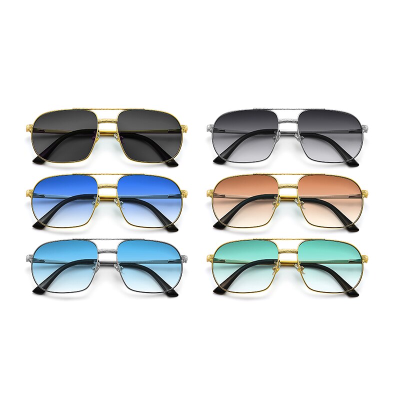 Men Women Square Big Frame Sunglasses Retro Metal Sun Glasses Fashion