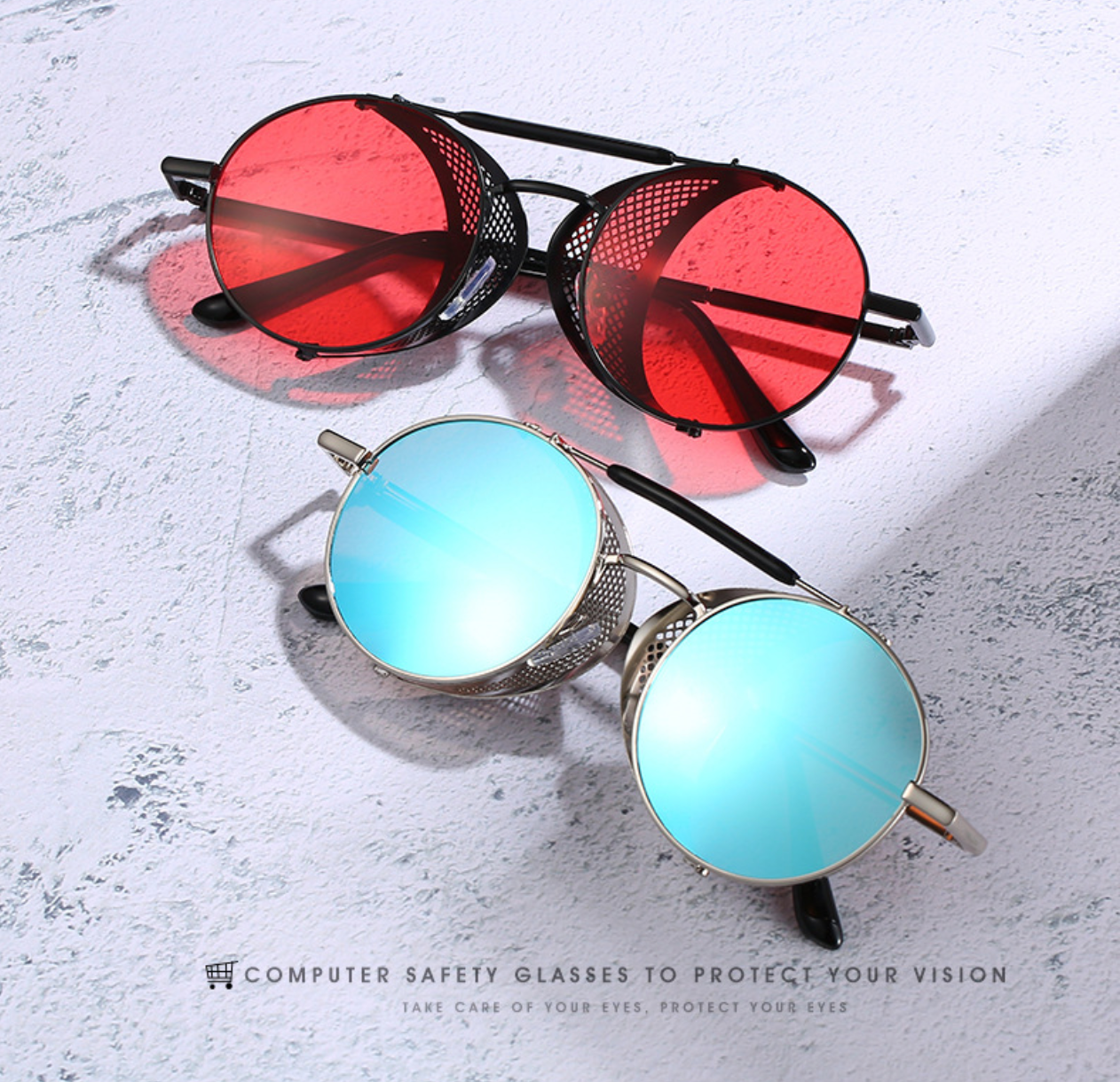 Classic Round Steampunk Sunglasses Men 2022 Fashion Vintage Metal Stea –  Jollynova