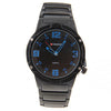 Jollynova Men's Black Stainless Steel Leisure Waterproof Watch (Black 4.4cm Dial) - Blue - CUR069