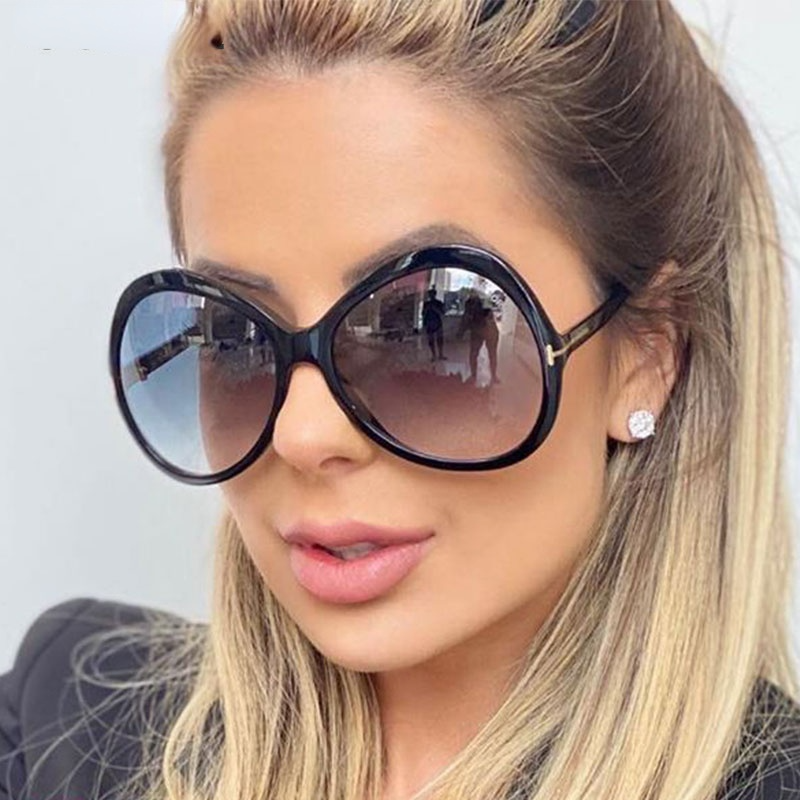 Large Black Oversized Women Sunglasses Aviators Luxury Shades