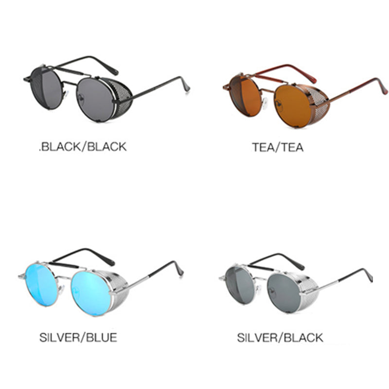 Retro Round Steampunk Sunglasses Men Retro Women Sun Glasses Shades Vintage  Travel Eyewear – Jollynova