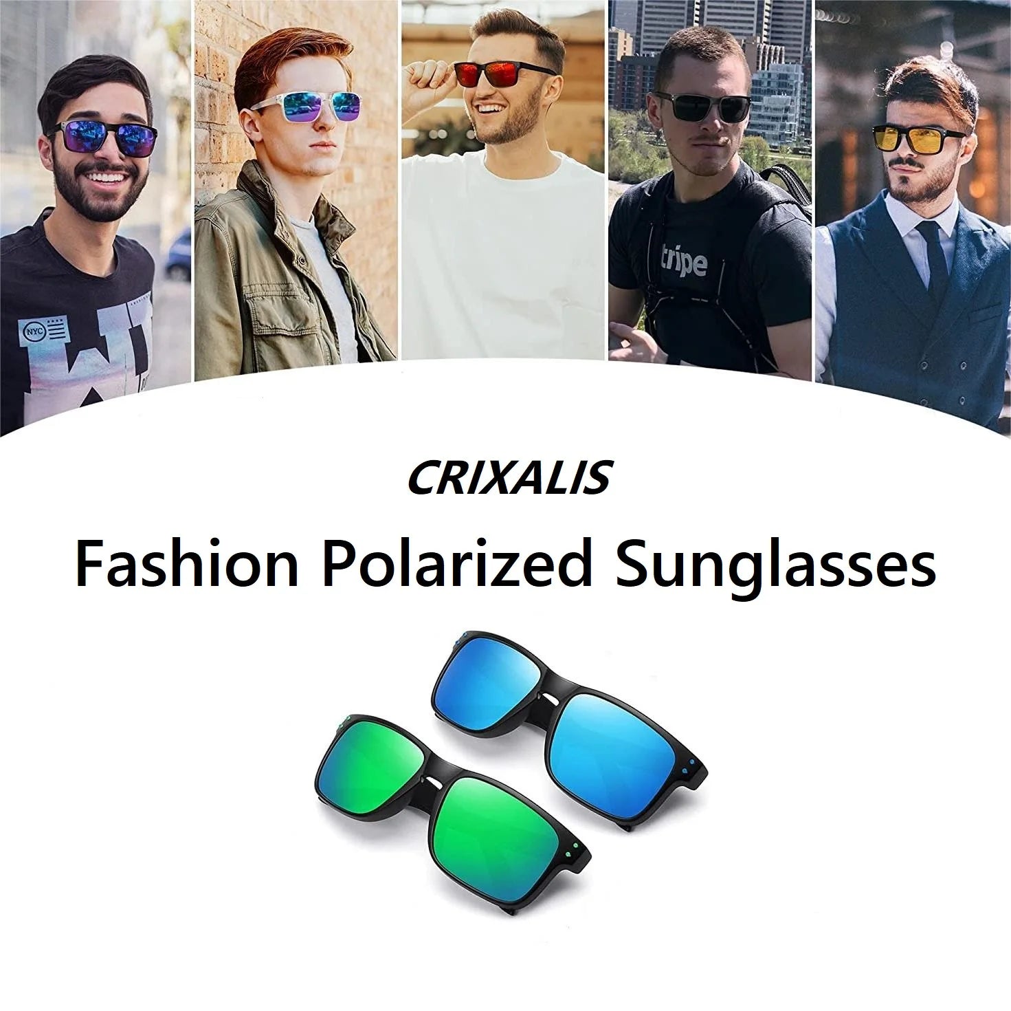 CRIXALIS Polarized Sunglasses for Men Women Designer Driving Night