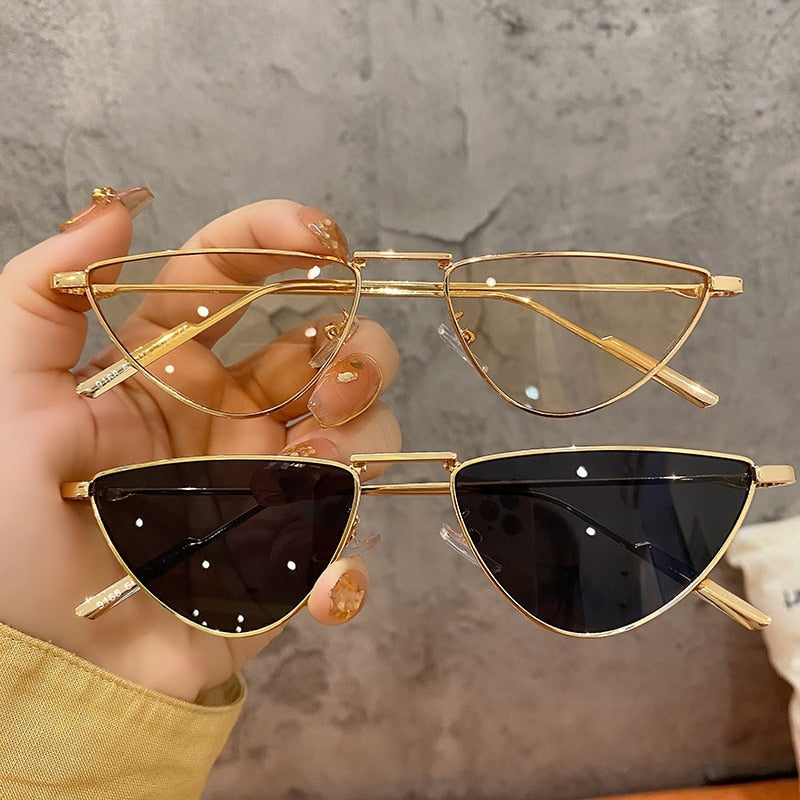 New Retro Cat Eye Sunglasses Small Frame Retro Sunglasses Uv400 Protective  Glasses Fashion Trend Street Glasses