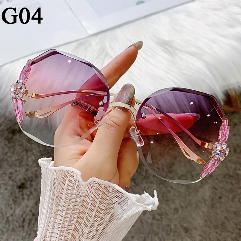 2022 Rimless Sunglasses Fashion Sun Glasses Women Tide Vasos