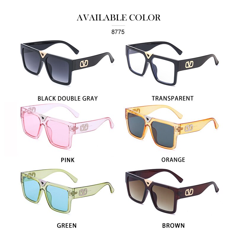 Oversized Square Sunglasses Women Brand Designer Clear Lenses Sun