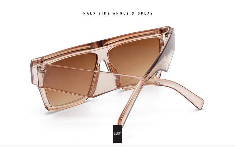 Glamorous Designer-Inspired Argyle Embossed Arms Oversized Square Sunglasses  - zeroUV