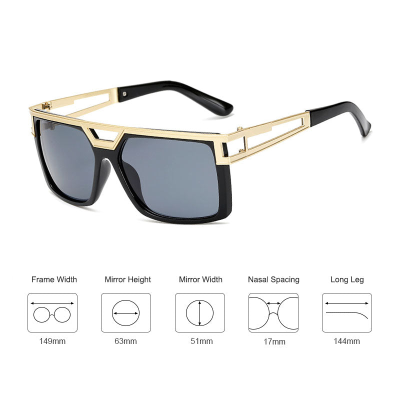 Square Sunglasses Brand Design Personality Glasses Men Gradient