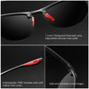 Rimless Oval Men's Sunglasses Polarized TR90 Material Frame TAC Polarization Lense Soft Rubber Foot Cover