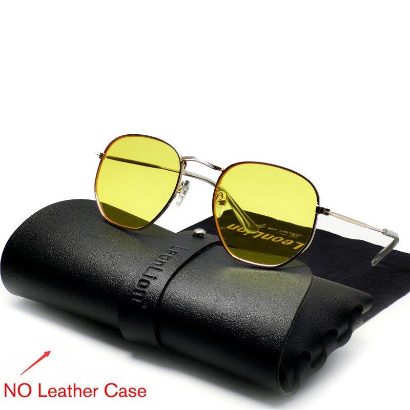 LeonLion 2023 Metal Vintage Sunglasses Men Luxury Brand Polygon