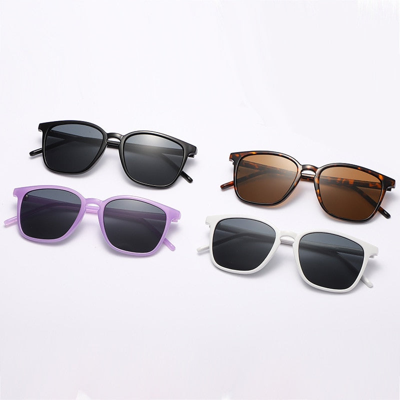 Square Fashion Sunglasses Retro Gafas De Sol Black Plastic 