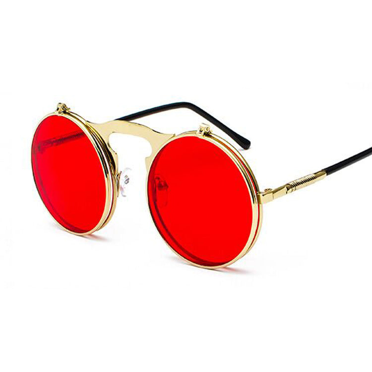 Metal Steampunk Sunglasses Men Women Fashion Round Glasses Brand