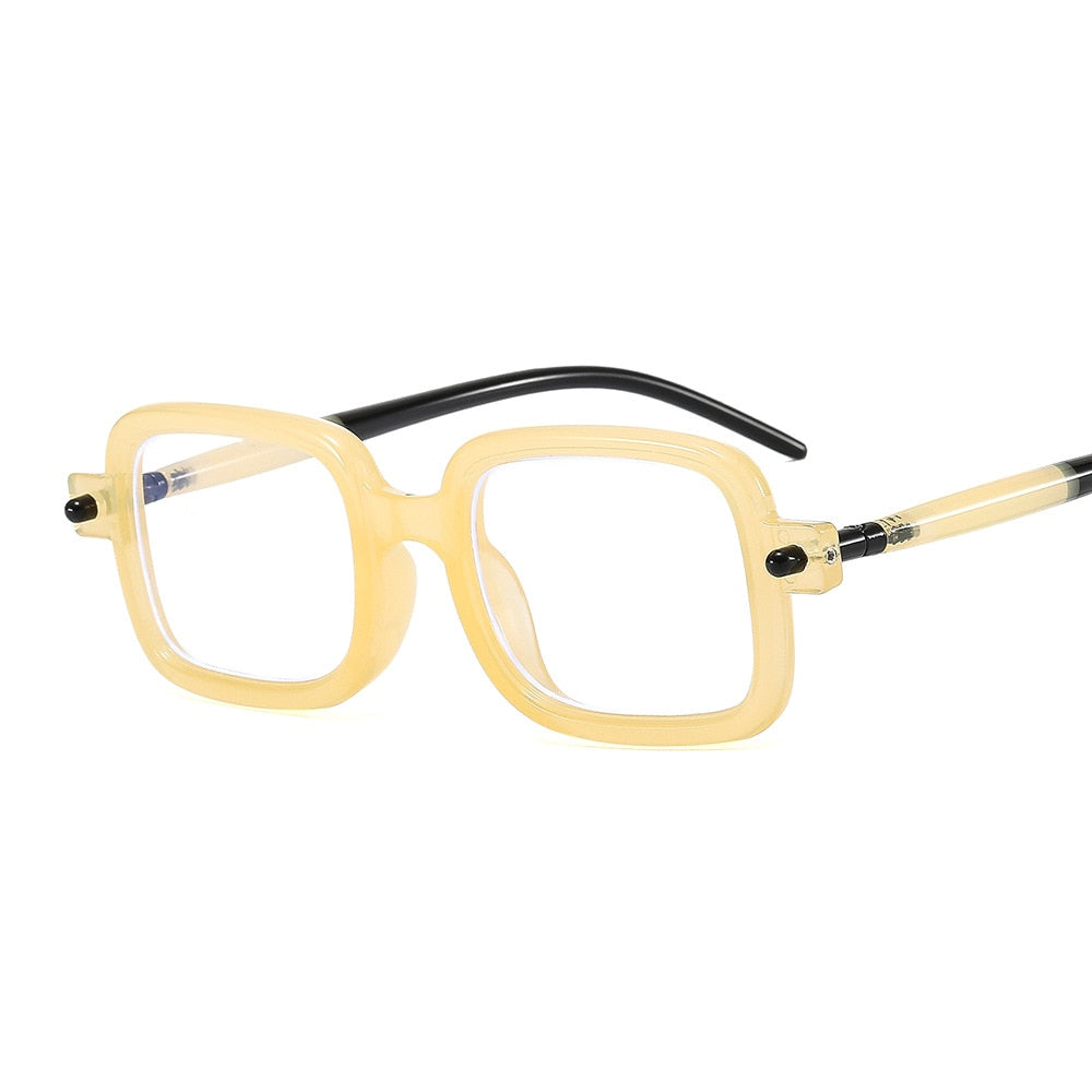 Imwete Big frame Women's Sunglasses Retro Square Gradient Yellow