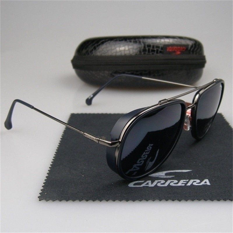 Timeless Classic Style Mens Pilot Sunglasses With Damier Pattern